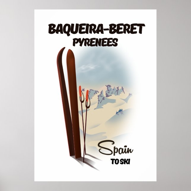 Poster de esqui de Baqueira-Beret. (Frente)
