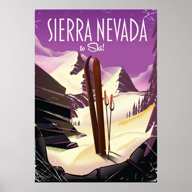 Poster de esqui de Sierra Nevada (Frente)