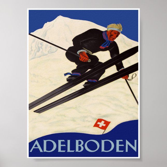 Poster de Esqui de Suiça Adelboden (Frente)
