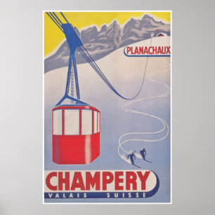 Poster de Esqui de Suiça de Champery