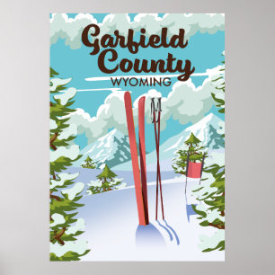 Poster de Esqui do Condado de Garfield Wyoming