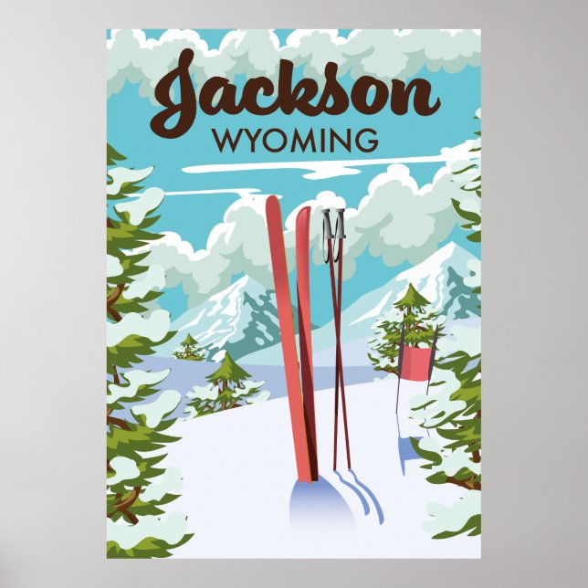 Poster de esqui Jackson Wyoming (Frente)
