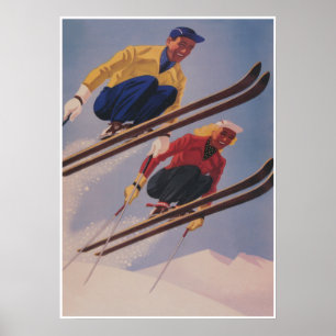 Poster de Esqui Jumpers Retro Vintage Ski