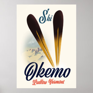 poster de esqui Okemo Ludlow Vermont