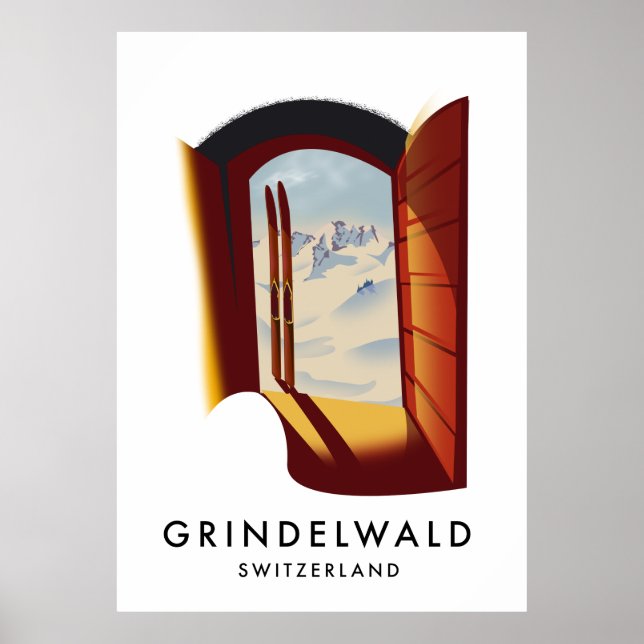 Poster de esqui Suiça Grindelwald (Frente)