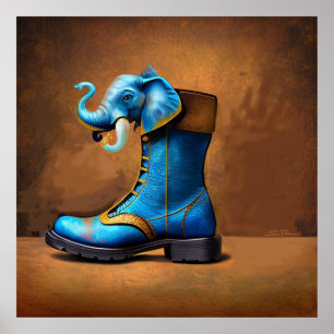 Poster de estampunk Elephant Boot