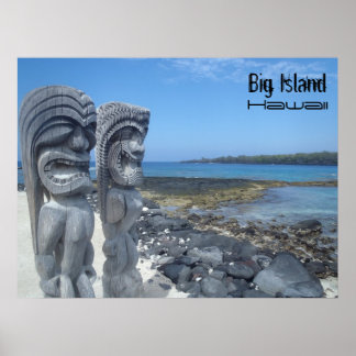 Poster de estátuas de Big Island Hawaii tiki