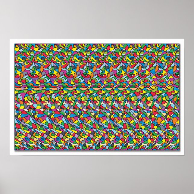 Poster de Estereograma 3D oculto - Livre (Frente)