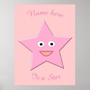 Poster de estrelas rosa bonito