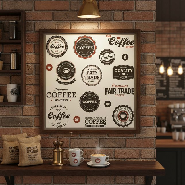 Poster de Etiquetas de Café Retroativo (Criador carregado)