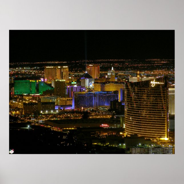 Poster de Exibição Aérea de Las Vegas Strip (Frente)