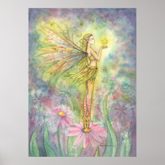 Poster de Fada da Flor ouro