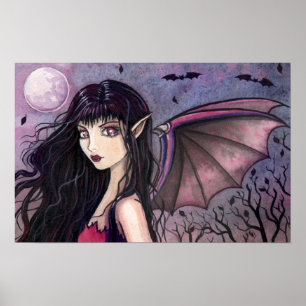 Poster de Fada Gótica de Vampiro da Menina Bat