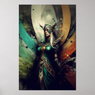 Poster de Fantasia da Feiticeira Elfa   Arte de RP
