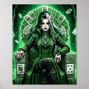 Pôster de Fantasia da Rainha de Espadas Esmeralda