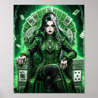 Pôster de Fantasia da Rainha de Espadas Esmeralda