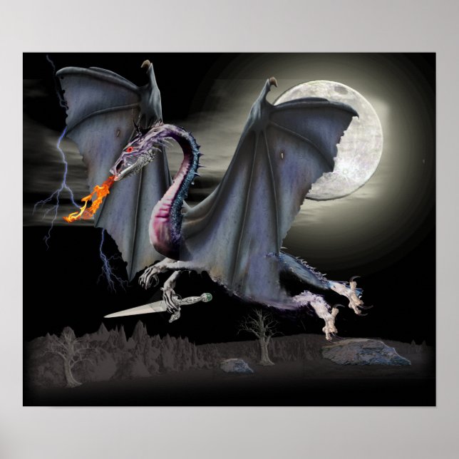 Poster de fantasia do dragão (Frente)
