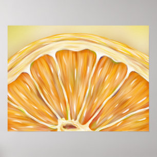 poster de fatia laranja de macro "apertada rapidam