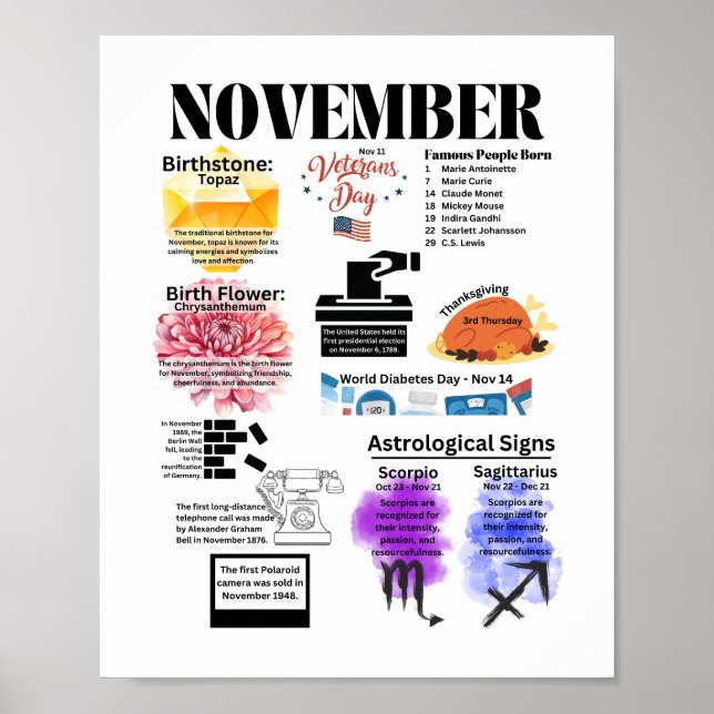 Poster de Fatos Divertidos de novembro (Frente)