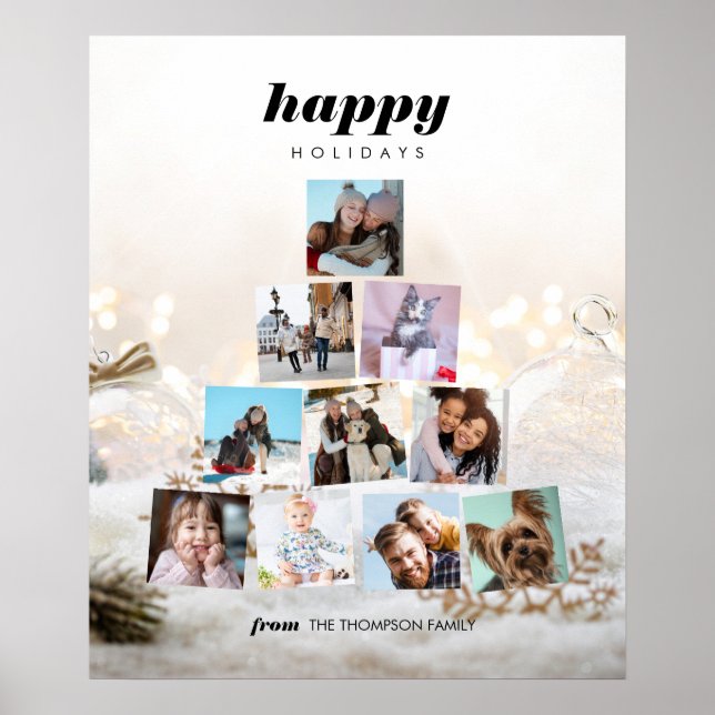 Poster de Feriado de Colagem de Fotos da Árvore de (Frente)