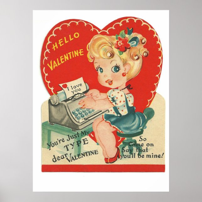 Poster de Feriado de Namorados de vintage retrógra (Frente)
