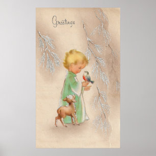 poster de Feriado de natal vintage de