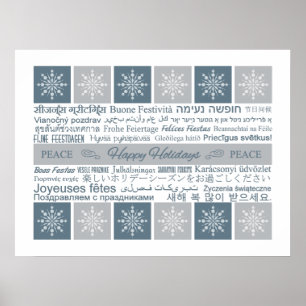 Poster de feriados felizes multilíngues