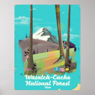 poster de férias da Floresta Nacional de Wasatch