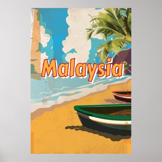 Poster de férias da Malásia Beach (Frente)
