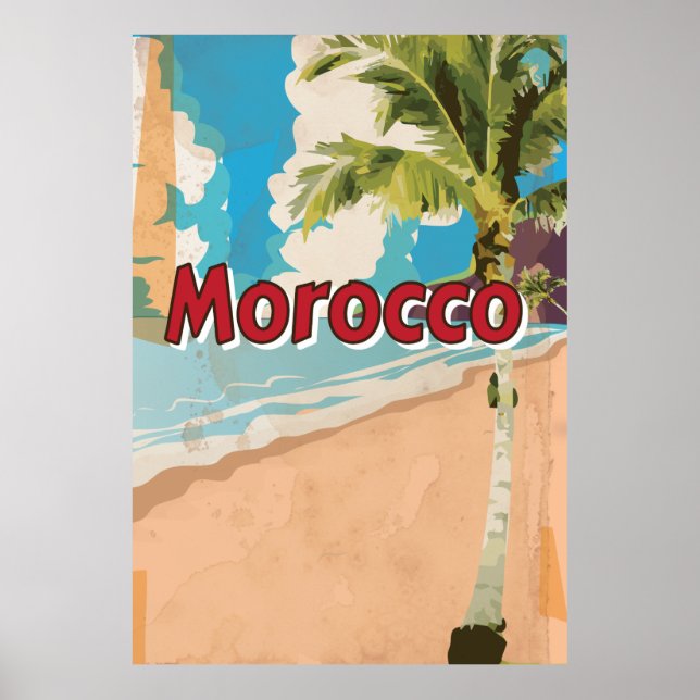 Poster de férias da Vintage em Marrocos (Frente)