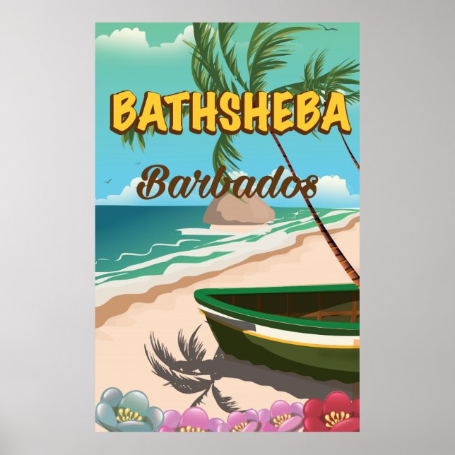 Poster de férias de Bathsheba Beach Barbados (Frente)