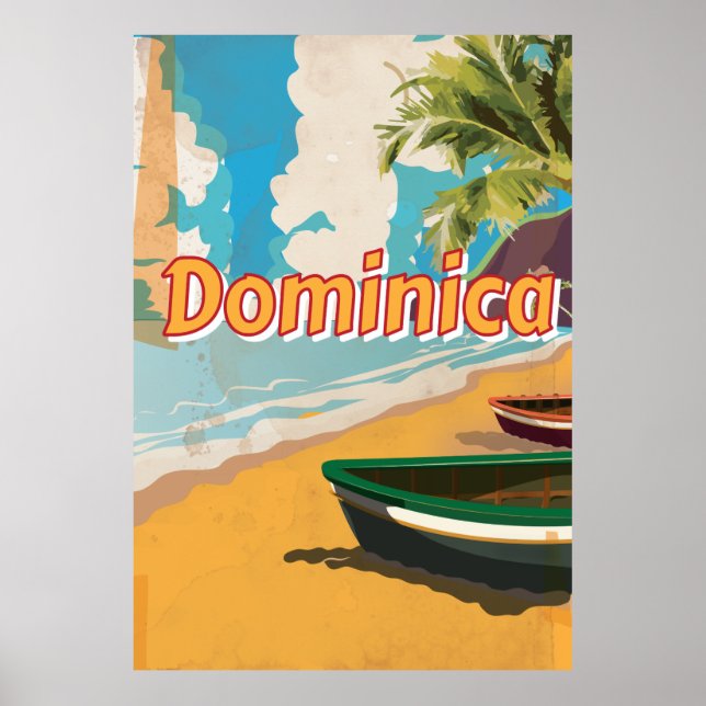 Poster de férias de Dominica Vintage (Frente)