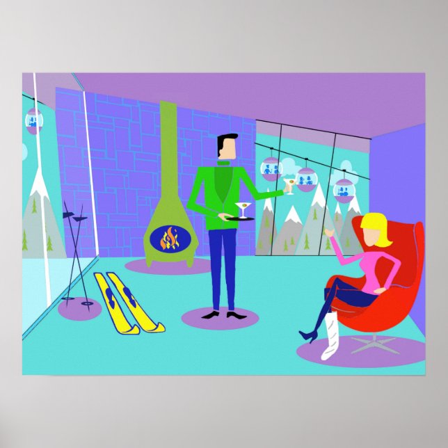 Poster de Férias de Esqui Retroativo (Frente)