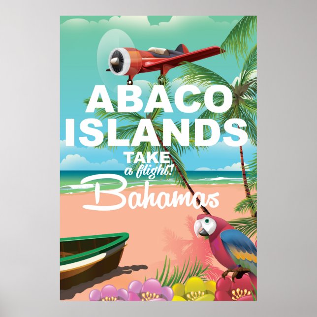 Poster de férias de praia nas Ilhas Abaco (Frente)