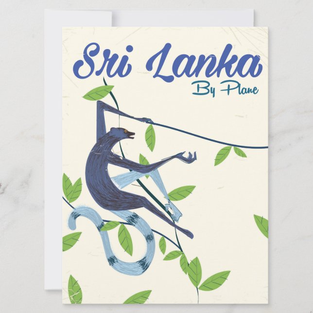 Poster de férias do macaco Sri Lanka (Frente)
