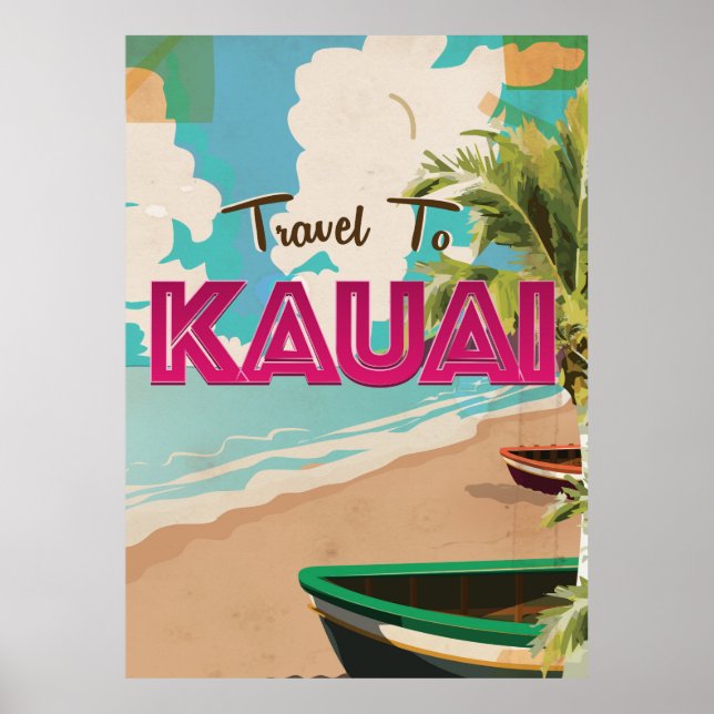 Poster de férias Kauai Vintage (Frente)
