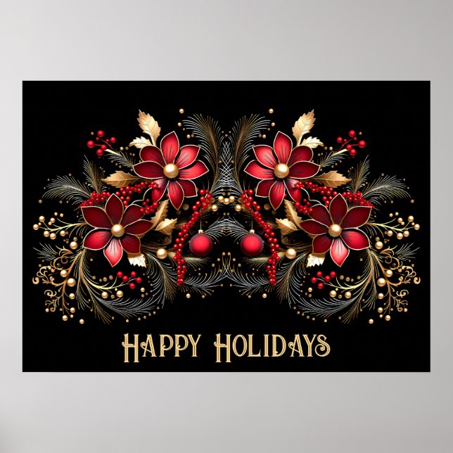 Poster de Férias Vermelhas Decorativas (Frente)