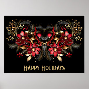 Poster de Férias Vermelhas Decorativas