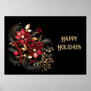 Poster de Férias Vermelhas Decorativas