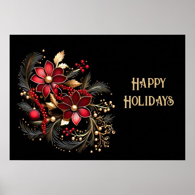 Poster de Férias Vermelhas Decorativas (Frente)