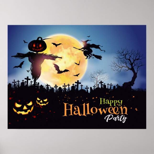 Poster de Festa Feliz de Halloween (Frente)
