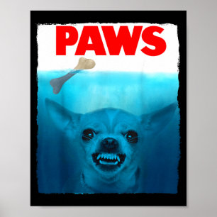 Pôster de filme de patas de cachorro Chihuahua fof