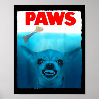 Pôster de filme de patas de cachorro Chihuahua fof