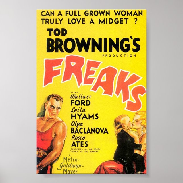 Poster de filme "Freaks" de Tod Browning. (Frente)