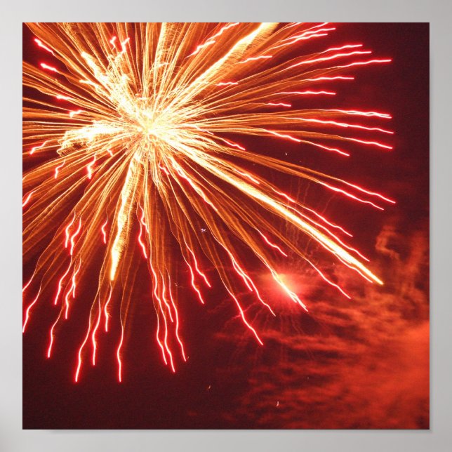 Poster de Firework Laranja (Frente)