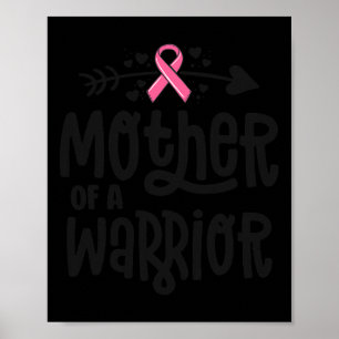 Poster De Fita Rosa De Câncer Da Mama Da Família Guerreir