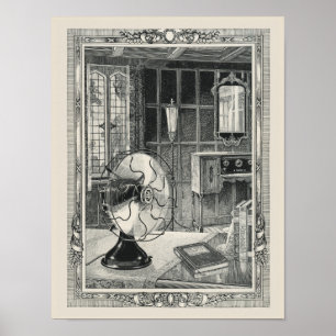 poster de fixação de linha de ventoinha elétric