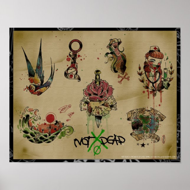 POSTER de flash de tatuagem NOTxDEAD (Frente)