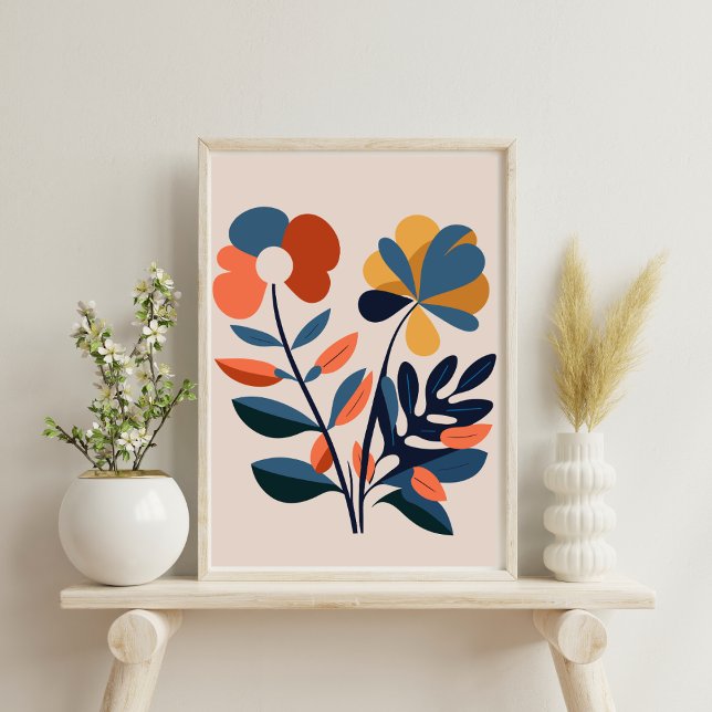 Poster de Flor Botânica Elegante Boho Abstrato (Criador carregado)
