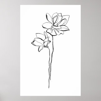 Poster de Flor de Uma Linha